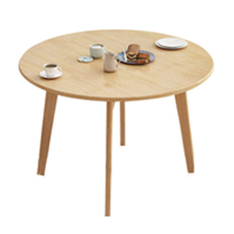 Runde Form moderner Esstisch Holzfarbe fester Tisch mit Gummiholz Massivholz