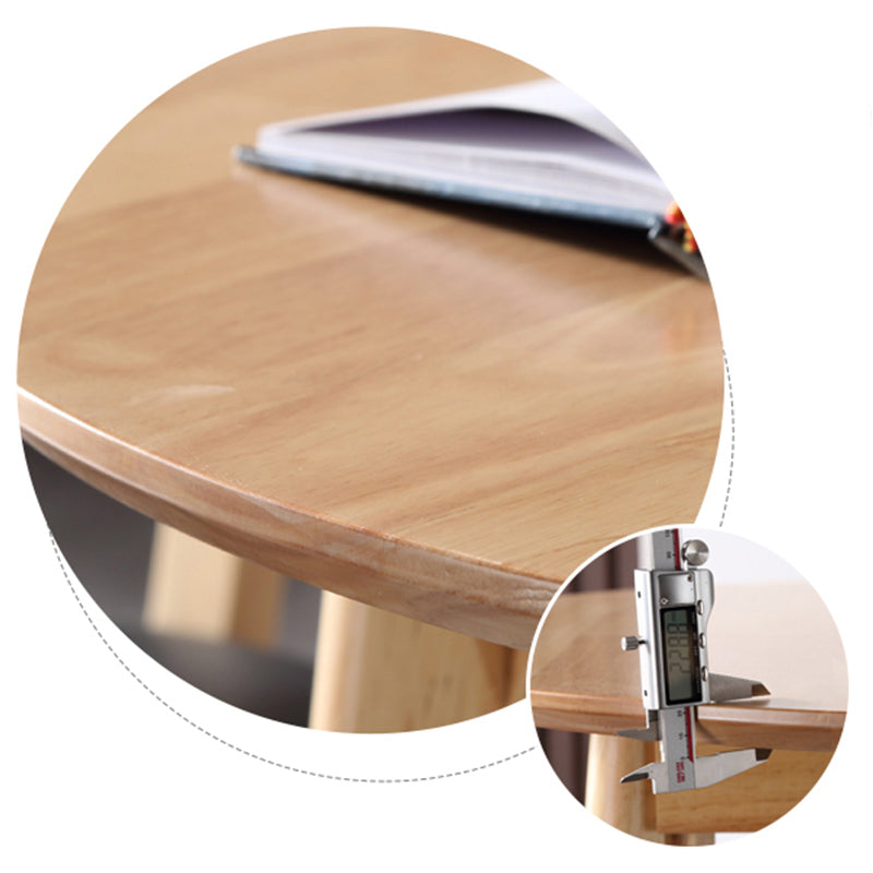 Runde Form moderner Esstisch Holzfarbe fester Tisch mit Gummiholz Massivholz