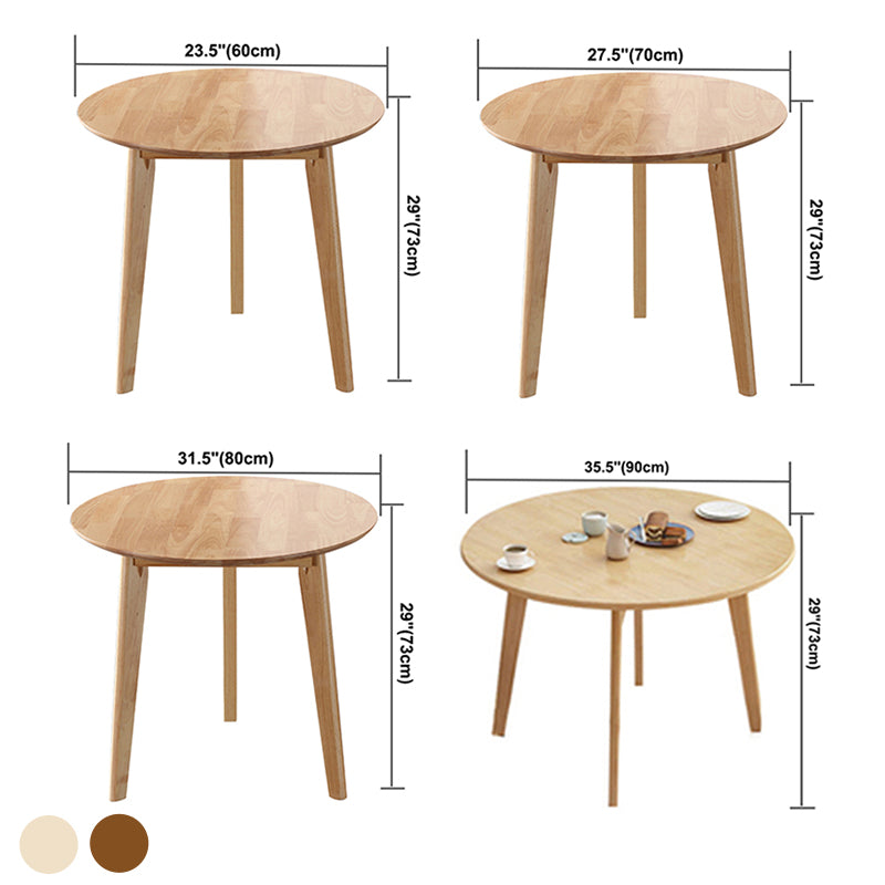 Runde Form moderner Esstisch Holzfarbe fester Tisch mit Gummiholz Massivholz