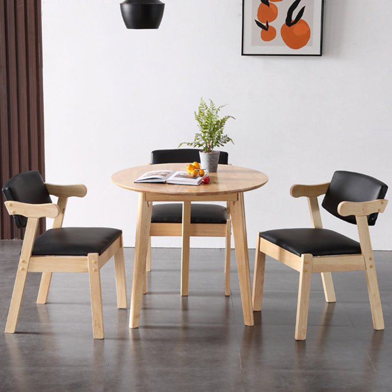 Runde Form moderner Esstisch Holzfarbe fester Tisch mit Gummiholz Massivholz