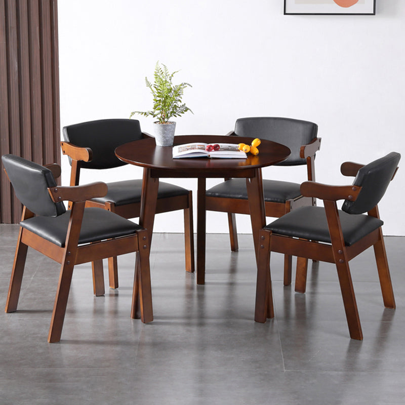 Runde Form moderner Esstisch Holzfarbe fester Tisch mit Gummiholz Massivholz