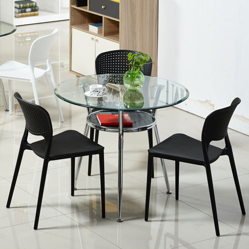 Table de salle à manger ronde contemporaine avec 3 jambes pour salle à manger