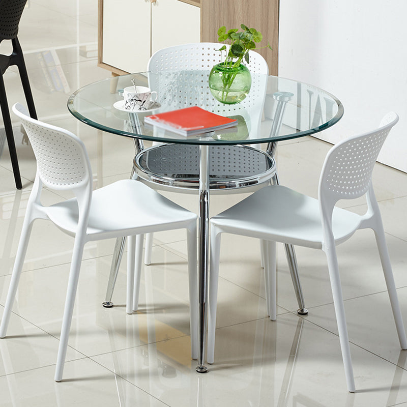 Table de salle à manger ronde contemporaine avec 3 jambes pour salle à manger