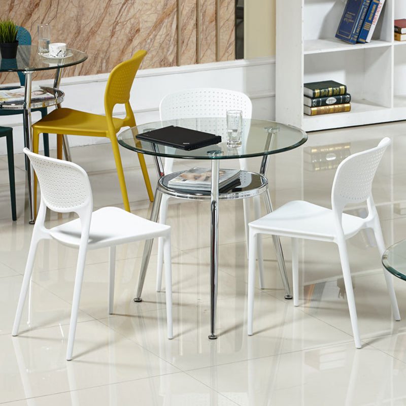 Table de salle à manger ronde contemporaine avec 3 jambes pour salle à manger