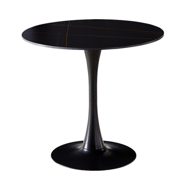 Mesa de comedor de piedra sinterizada de estilo moderno, mesa redonda con base de tulipán