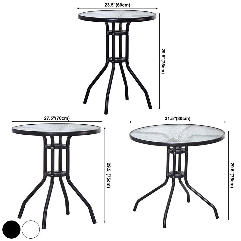 Modern Style Glass Dining Room Dinner Kitchen Table Clear Round Table with Metal Base