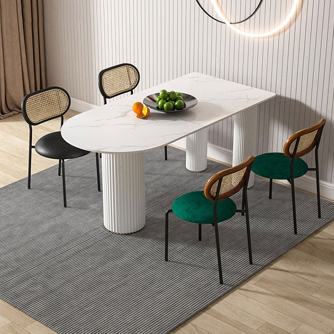 Metall zeitgenössische freie Form eines Esstischs Sintered Stone Tisch für Zuhause