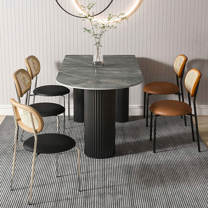 Metall zeitgenössische freie Form eines Esstischs Sintered Stone Tisch für Zuhause