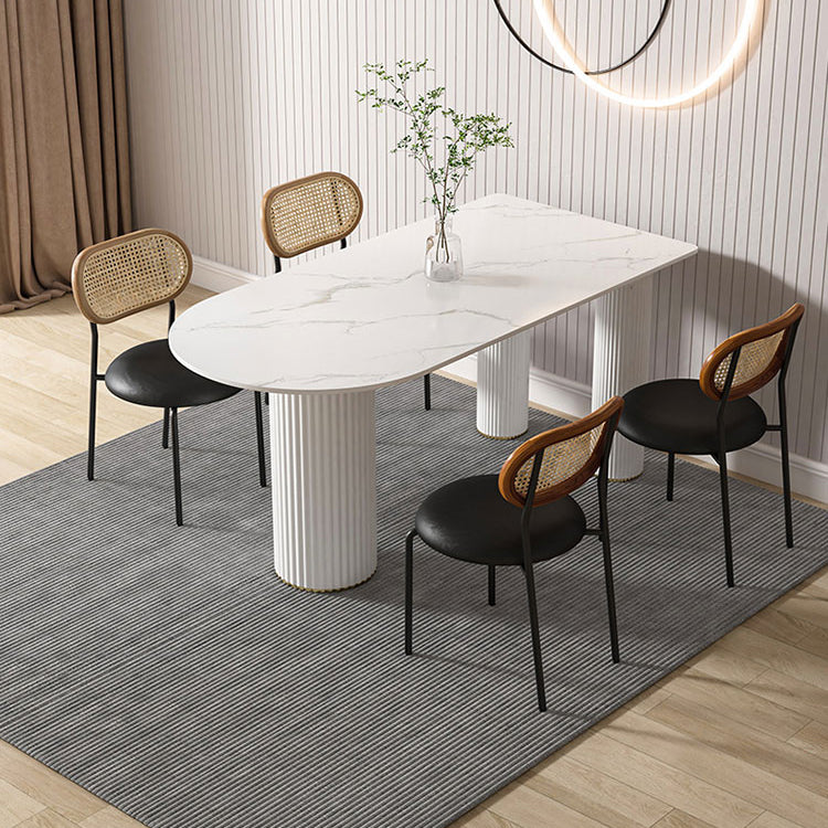 Metall zeitgenössische freie Form eines Esstischs Sintered Stone Tisch für Zuhause