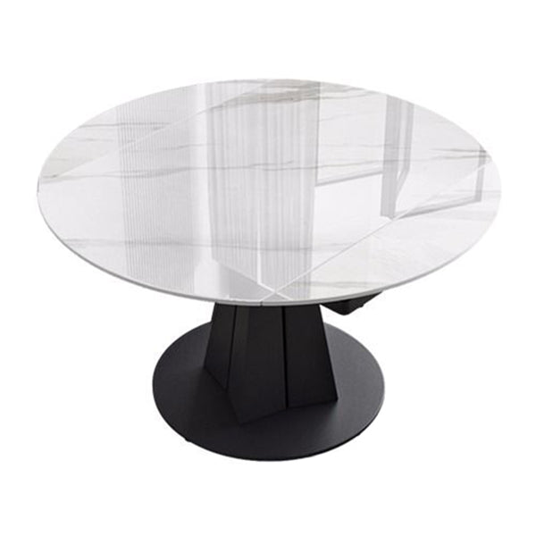 Modern Style Sintered Stone Dining Room Table Round Home Table with Metal Base
