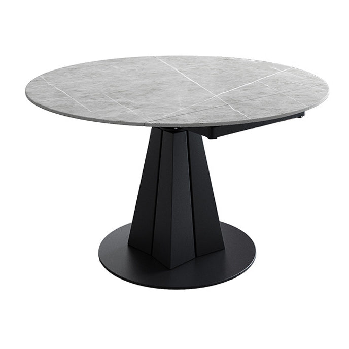 Modern Style Sintered Stone Dining Room Table Round Home Table with Metal Base