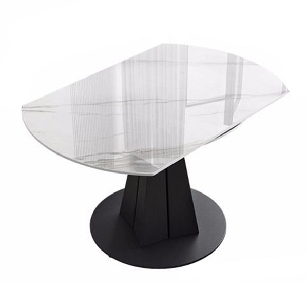 Modern Style Sintered Stone Dining Room Table Round Home Table with Metal Base