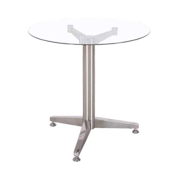 Zeitgenössischer runder Esszimmertisch Tischglas Tisch mit Sockelbasis für Esszimmer