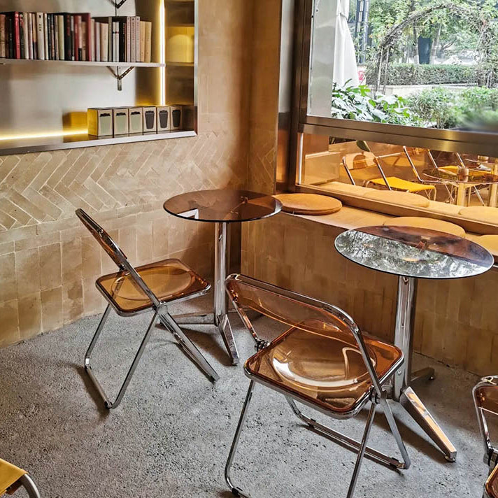 Zeitgenössischer runder Esszimmertisch Tischglas Tisch mit Sockelbasis für Esszimmer
