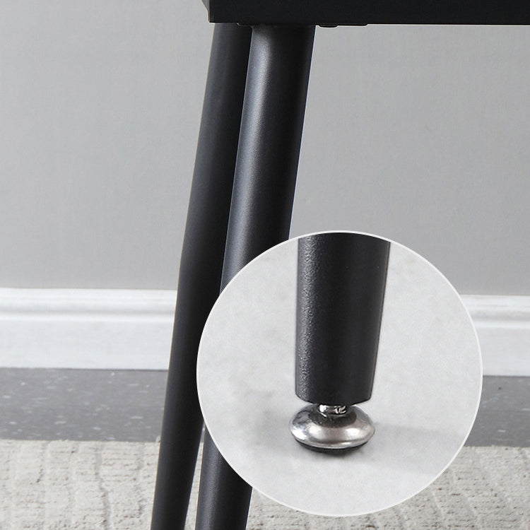 Modern Style Sintered Stone Dining Table White Round Home Table with Black Frame