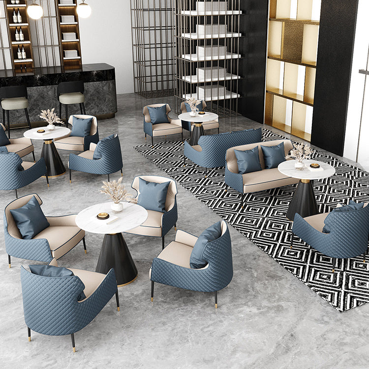 Modern Style Sintered Stone Dining Room Table White Round Table with Pedestal Base