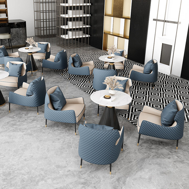 Modern Style Sintered Stone Dining Room Table White Round Table with Pedestal Base