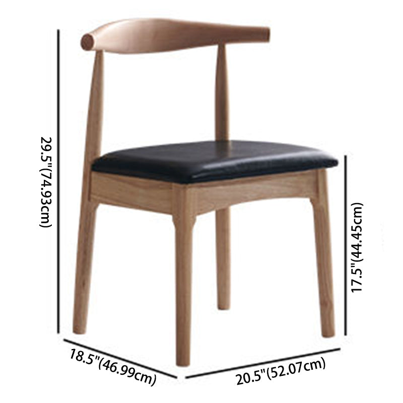 Chaise de salle à manger contemporaine chaise latérale ouverte avec des pattes en bois pour un usage domestique