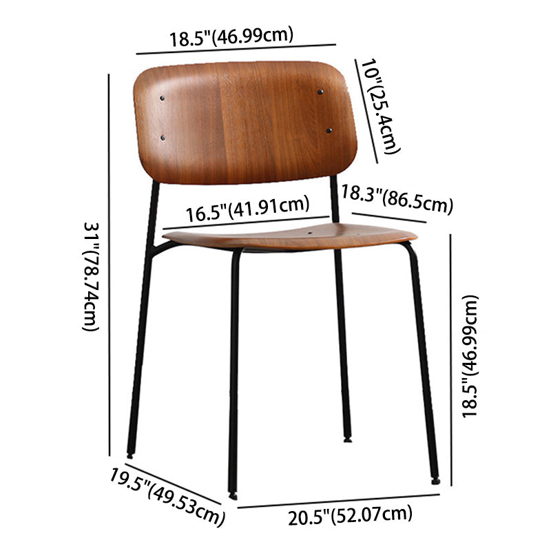 Chaise de salle à manger en bois nordique avec base en métal 31 "H Hauteuse à restauration ouverte pour le restaurant