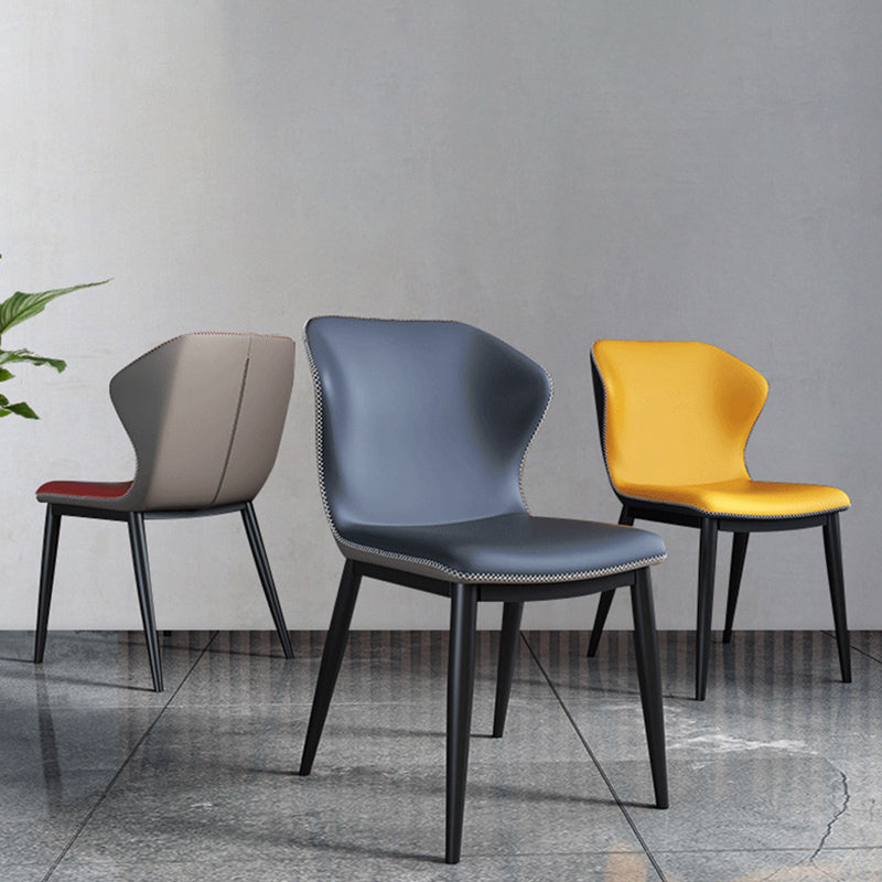 Contemporary Style Polyurethane Wingback Dining Chair 19" Wide for Home