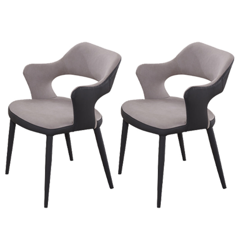 Chaise de salle à manger industrielle en métal, finition métallique, chaise de salle à manger à dossier ouvert