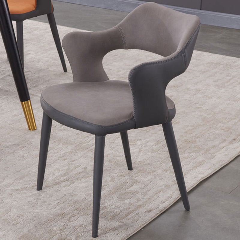 Chaise de salle à manger industrielle en métal, finition métallique, chaise de salle à manger à dossier ouvert