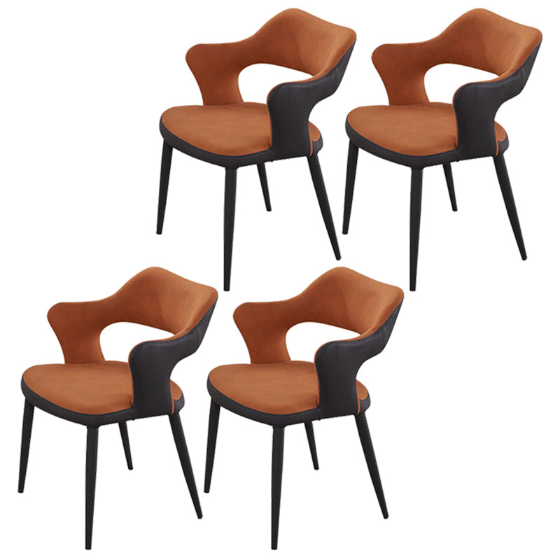 Chaise de salle à manger industrielle en métal, finition métallique, chaise de salle à manger à dossier ouvert