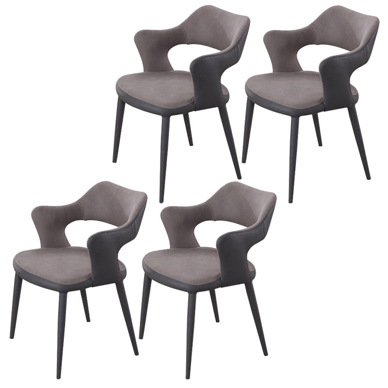 Chaise de salle à manger industrielle en métal, finition métallique, chaise de salle à manger à dossier ouvert