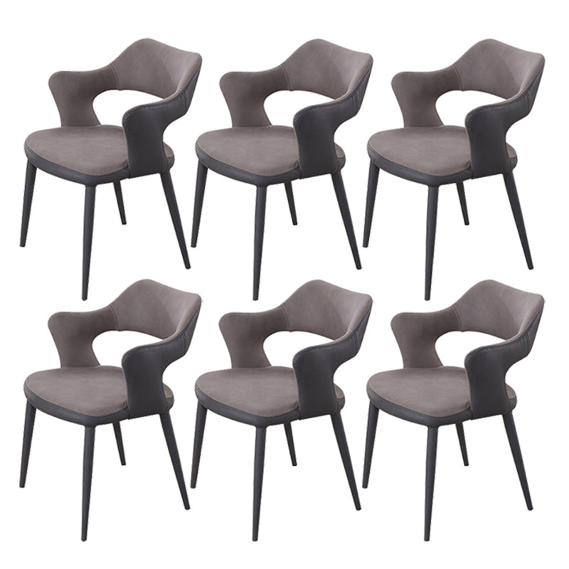 Chaise de salle à manger industrielle en métal, finition métallique, chaise de salle à manger à dossier ouvert