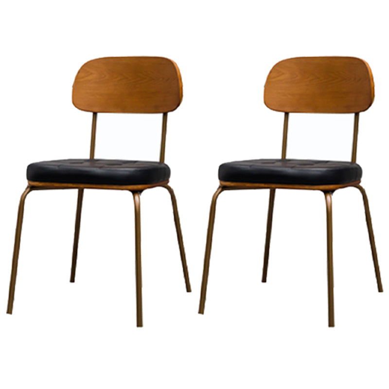 Chaise de salle à manger industrielle avec 4 pieds en métal, chaise latérale à dossier ouvert pour un usage domestique