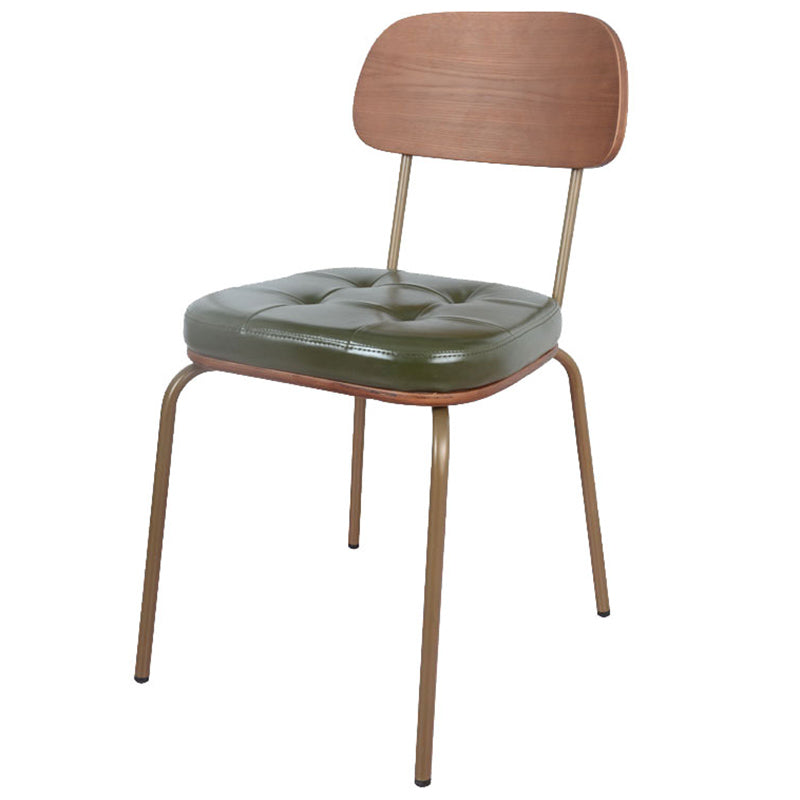 Chaise de salle à manger industrielle avec 4 pieds en métal, chaise latérale à dossier ouvert pour un usage domestique