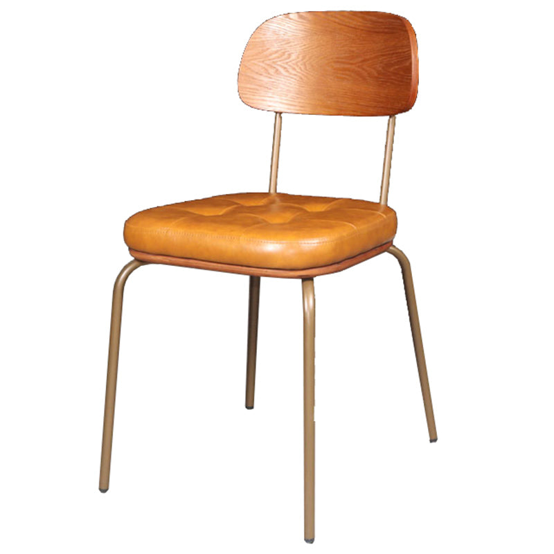 Chaise de salle à manger industrielle avec 4 pieds en métal, chaise latérale à dossier ouvert pour un usage domestique