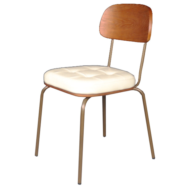 Chaise de salle à manger industrielle avec 4 pieds en métal, chaise latérale à dossier ouvert pour un usage domestique