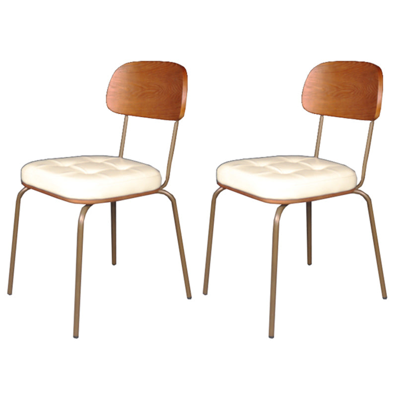 Chaise de salle à manger industrielle avec 4 pieds en métal, chaise latérale à dossier ouvert pour un usage domestique