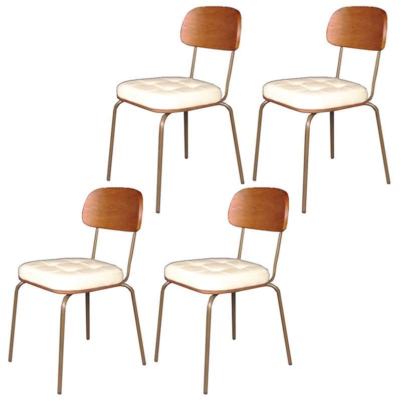 Chaise de salle à manger industrielle avec 4 pieds en métal, chaise latérale à dossier ouvert pour un usage domestique