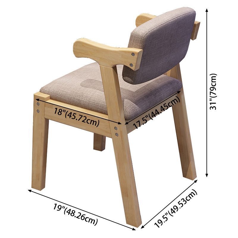 Contemporary Wood Dining Side Chair Home Open Back Dining Side Armchair