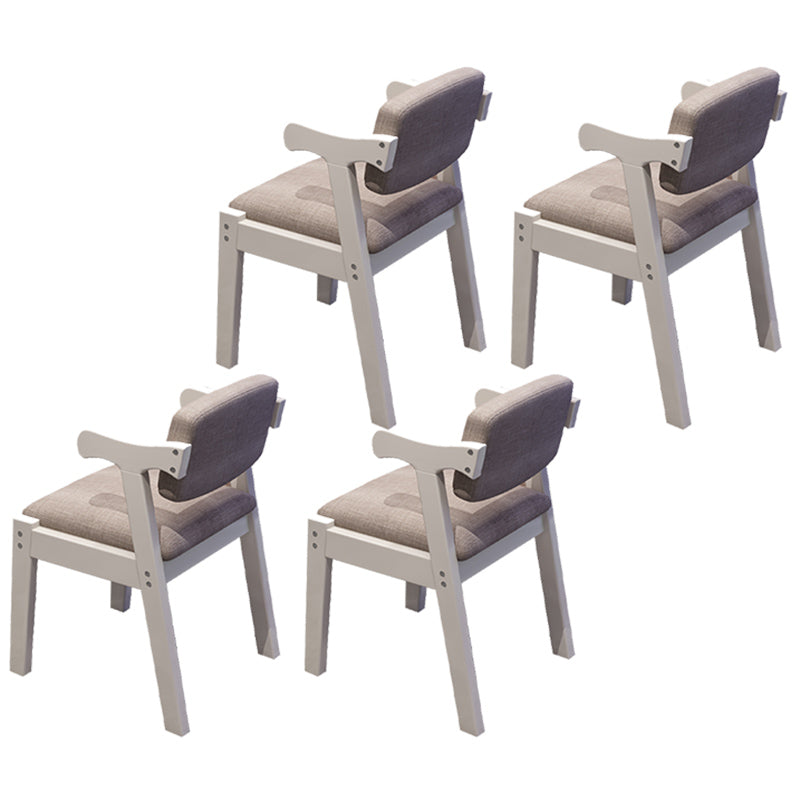Contemporary Wood Dining Side Chair Home Open Back Dining Side Armchair
