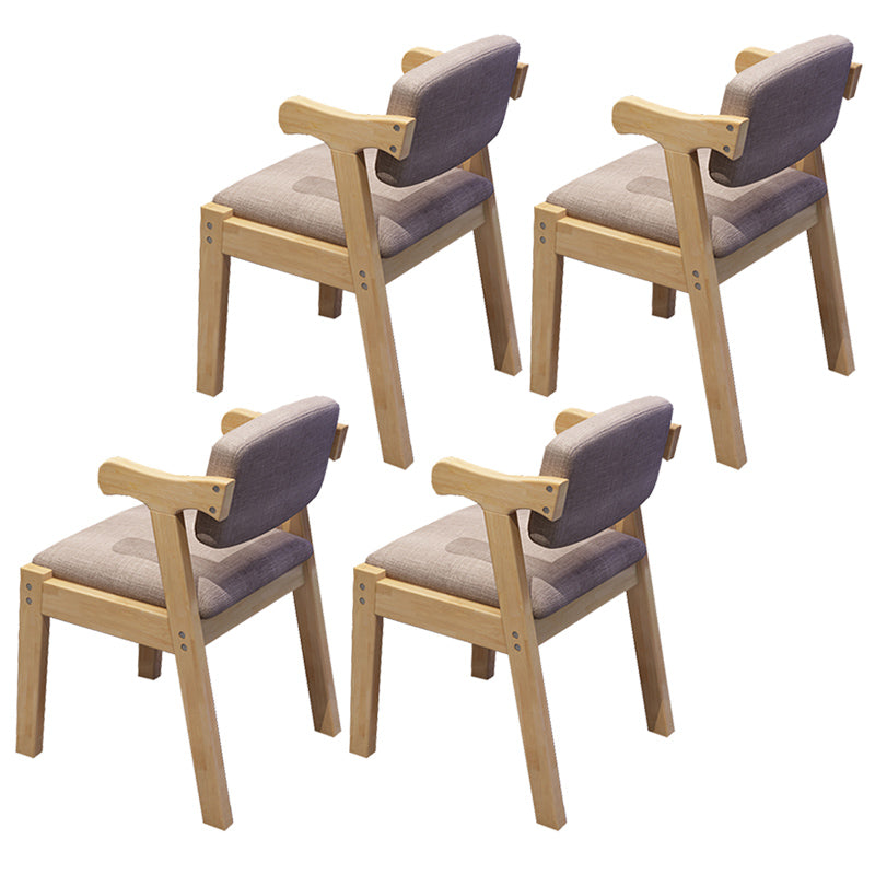 Contemporary Wood Dining Side Chair Home Open Back Dining Side Armchair