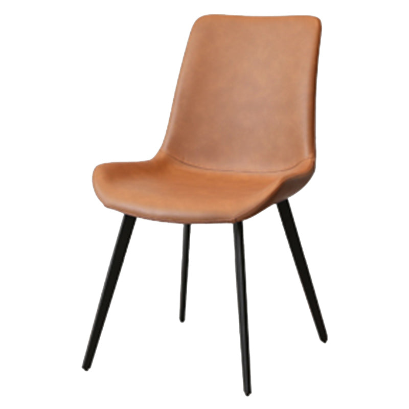 Chaises d'appoint en simili cuir de style Glam, chaise de salle à manger sans accoudoirs à dossier solide pour un usage domestique