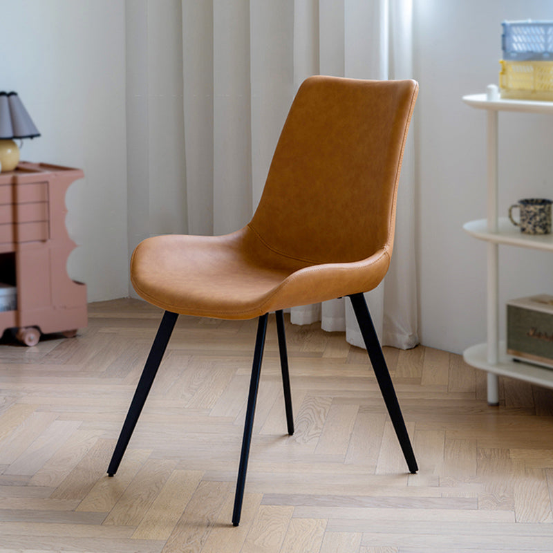 Chaises d'appoint en simili cuir de style Glam, chaise de salle à manger sans accoudoirs à dossier solide pour un usage domestique