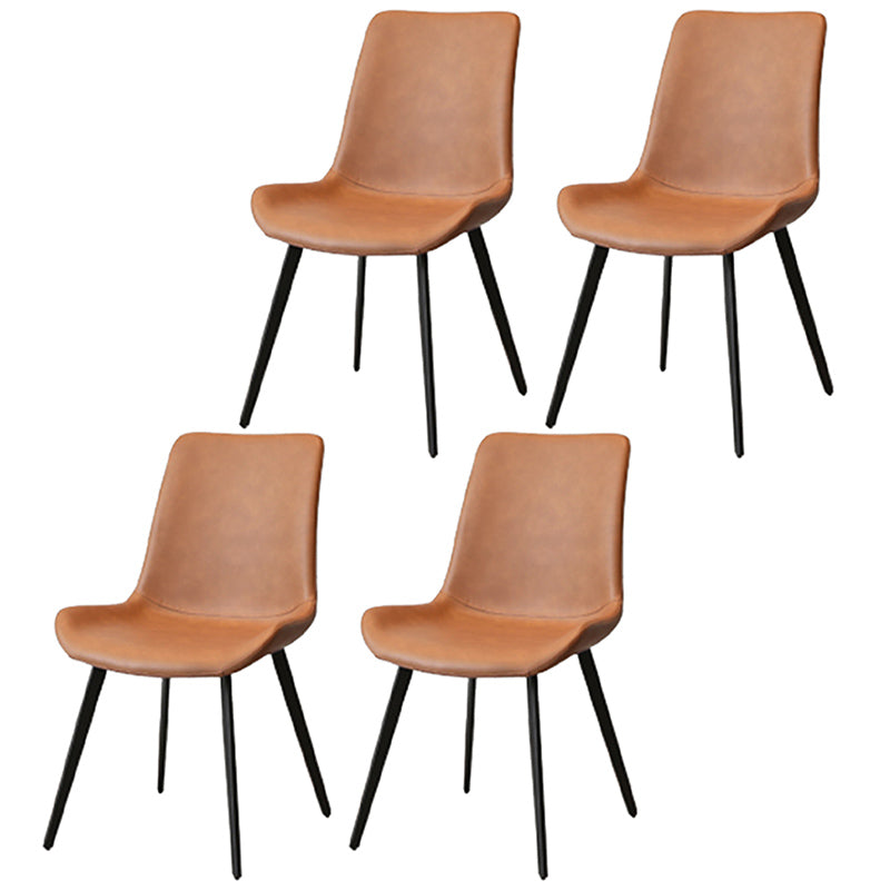 Chaises d'appoint en simili cuir de style Glam, chaise de salle à manger sans accoudoirs à dossier solide pour un usage domestique