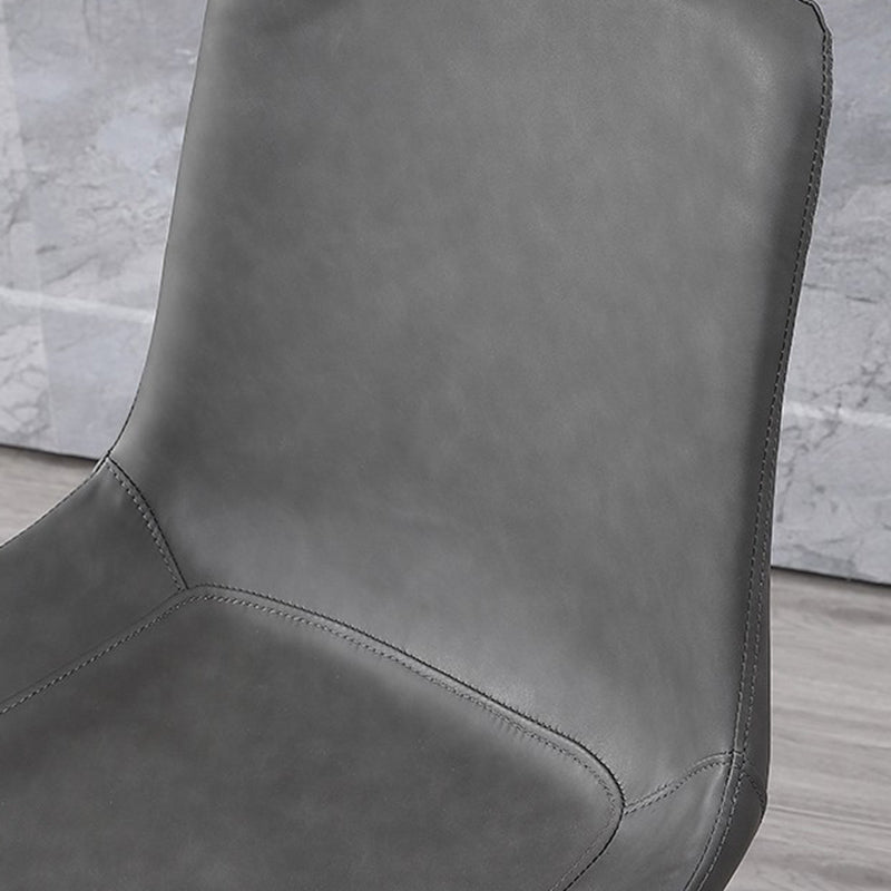 Metal Modern Dining Room Chair Metallic Finish Solid Back Dining Chair