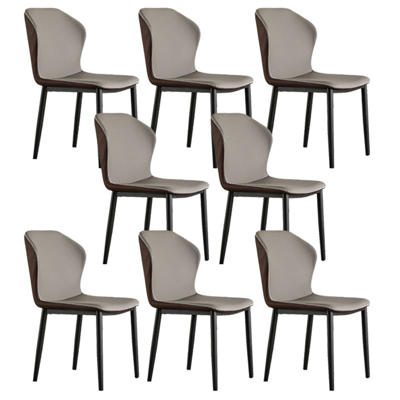 Contemporary Side Metal Frame Chair 17" Wide Parsons Dining Chair for Home