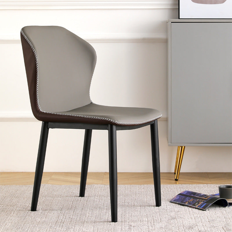 Contemporary Side Metal Frame Chair 17" Wide Parsons Dining Chair for Home