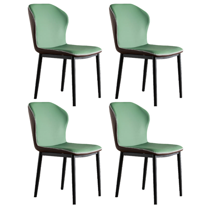 Contemporary Side Metal Frame Chair 17" Wide Parsons Dining Chair for Home