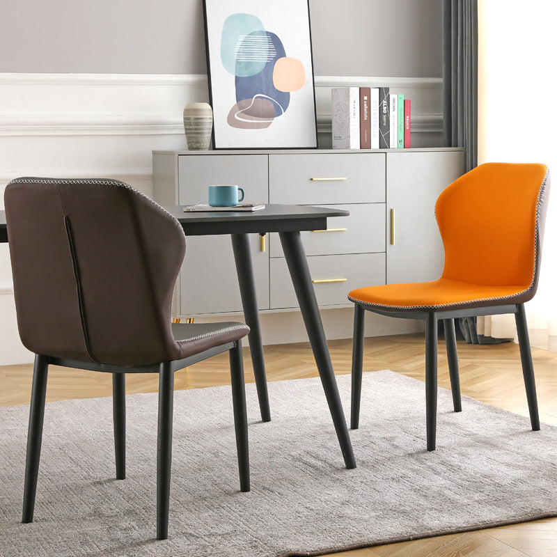 Contemporary Side Metal Frame Chair 17" Wide Parsons Dining Chair for Home