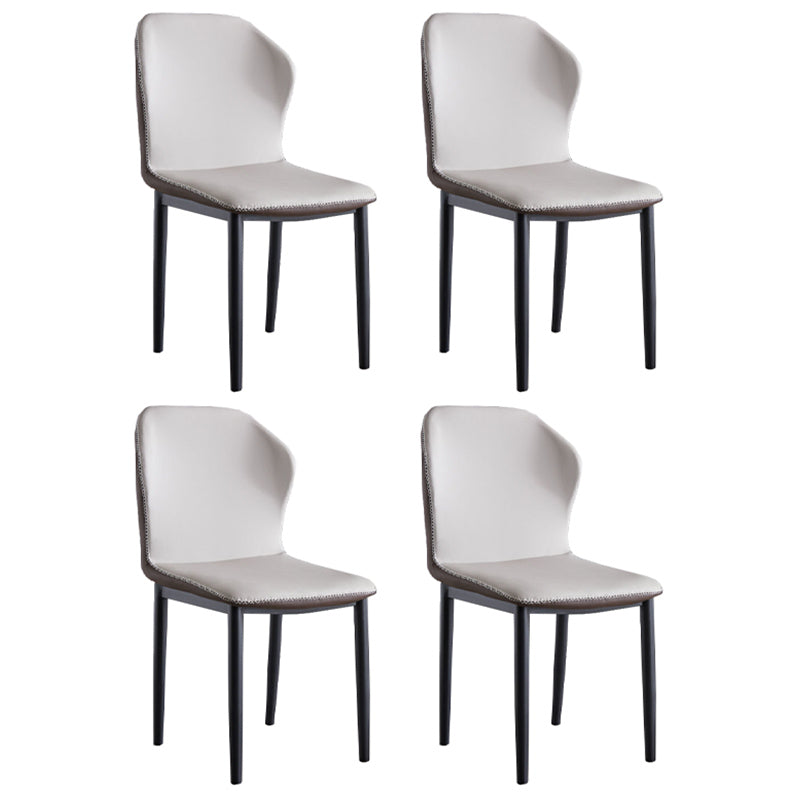 Contemporary Side Metal Frame Chair 17" Wide Parsons Dining Chair for Home