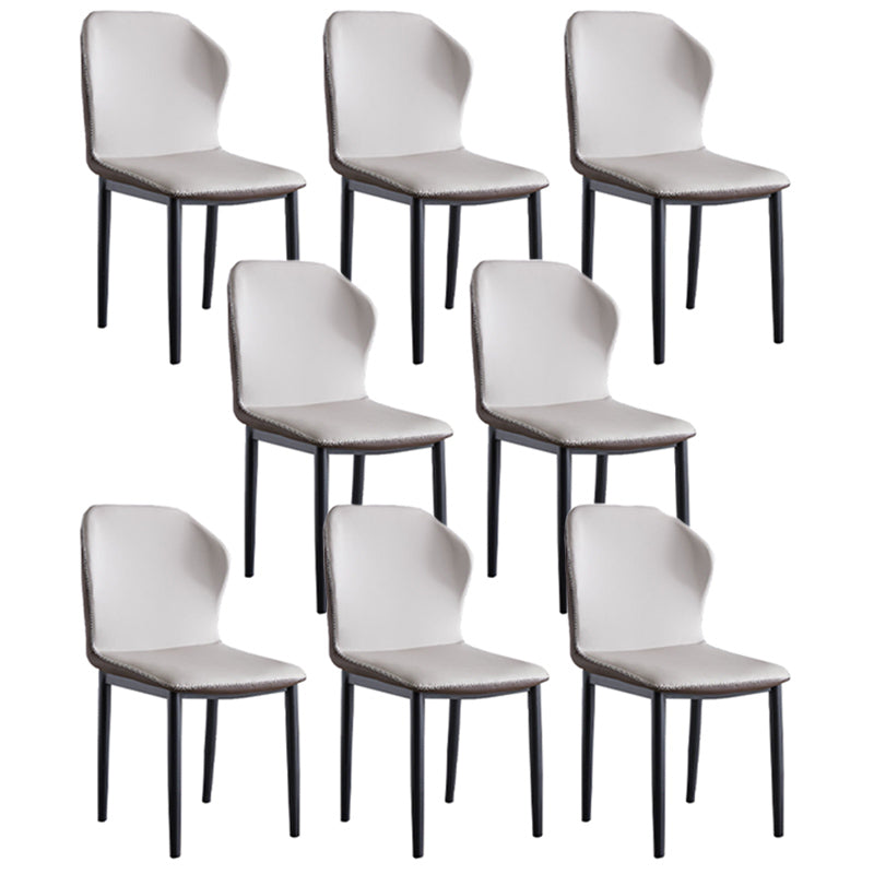 Contemporary Side Metal Frame Chair 17" Wide Parsons Dining Chair for Home
