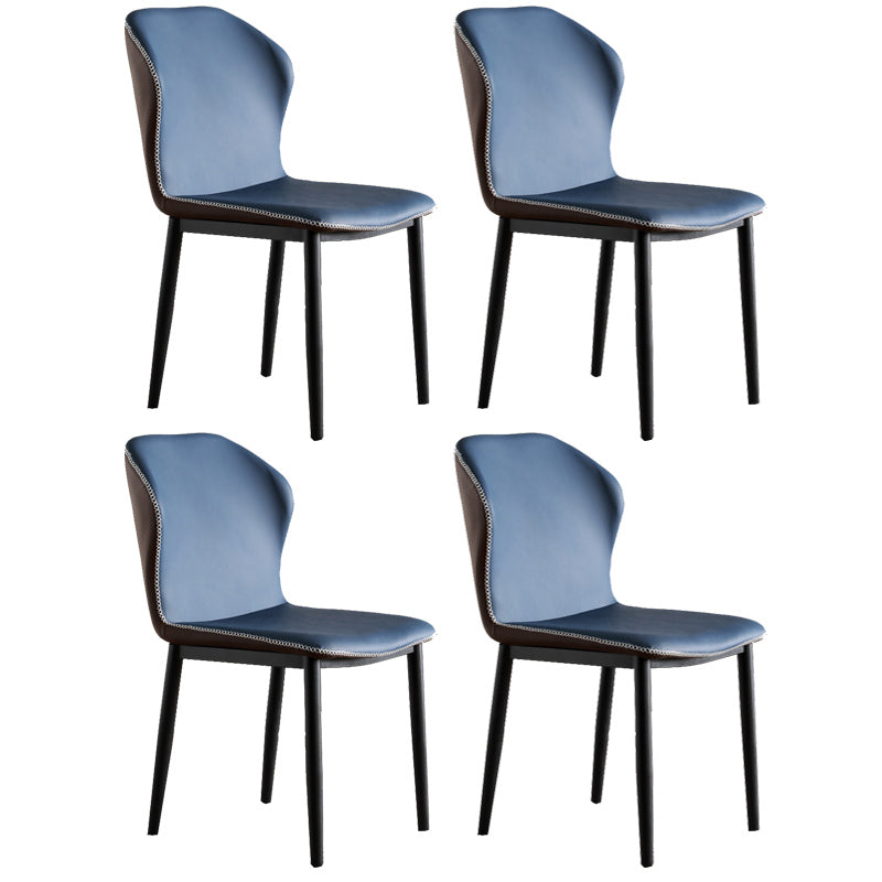 Contemporary Side Metal Frame Chair 17" Wide Parsons Dining Chair for Home