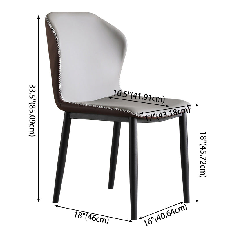 Contemporary Side Metal Frame Chair 17" Wide Parsons Dining Chair for Home